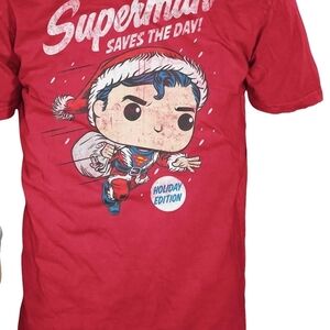 Superman Holiday Edition Red Funko T-Shirt - New - Size XL